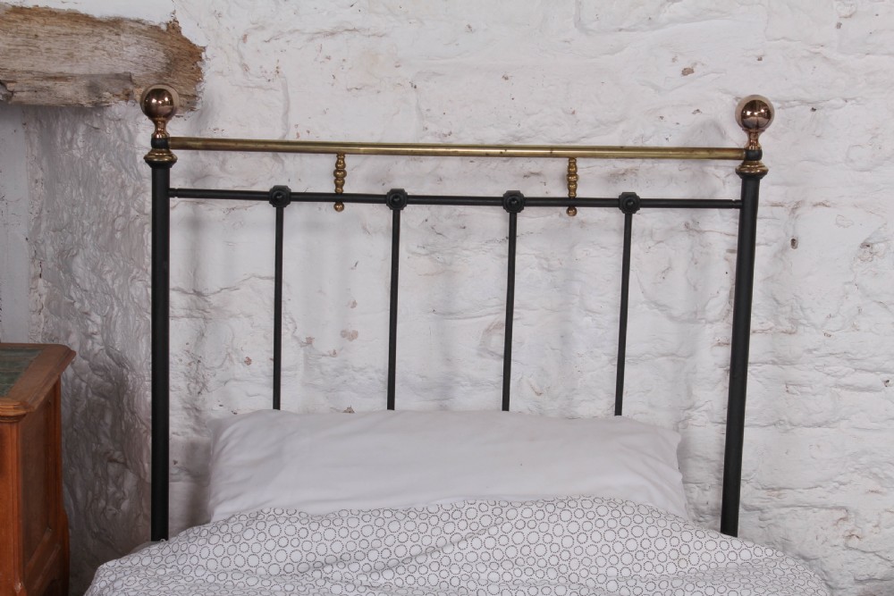 Attractive pair of French brass and iron beds View V