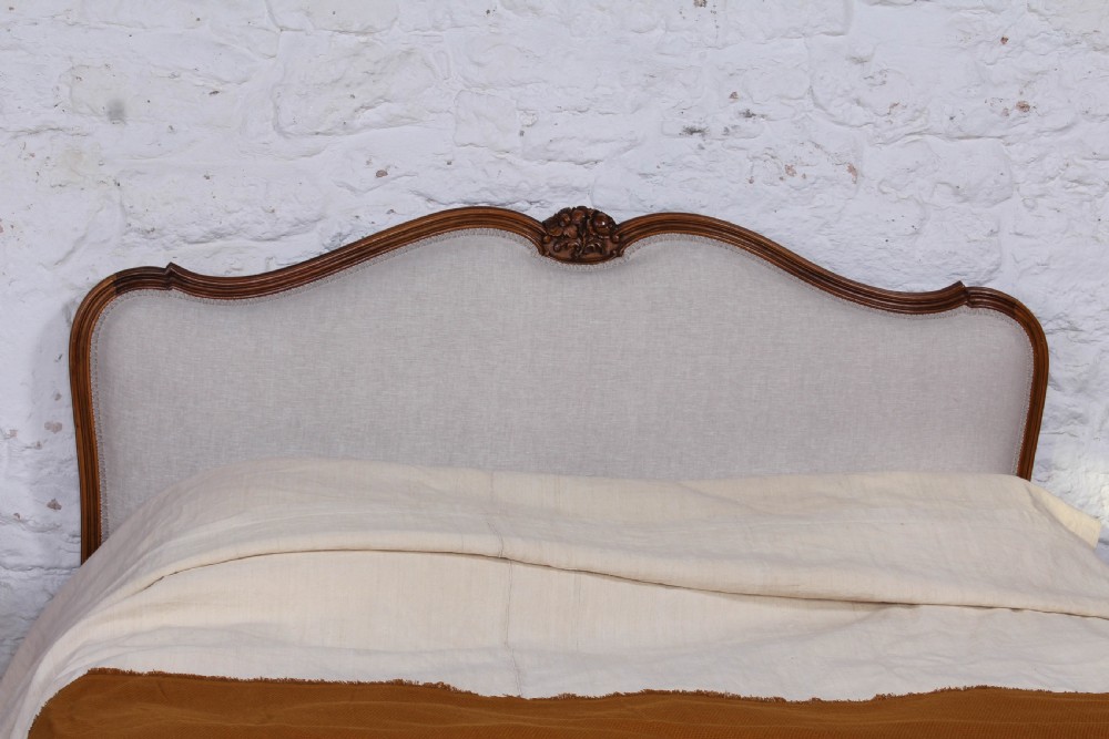 Newly upholstered king size Louis XV style bed View II