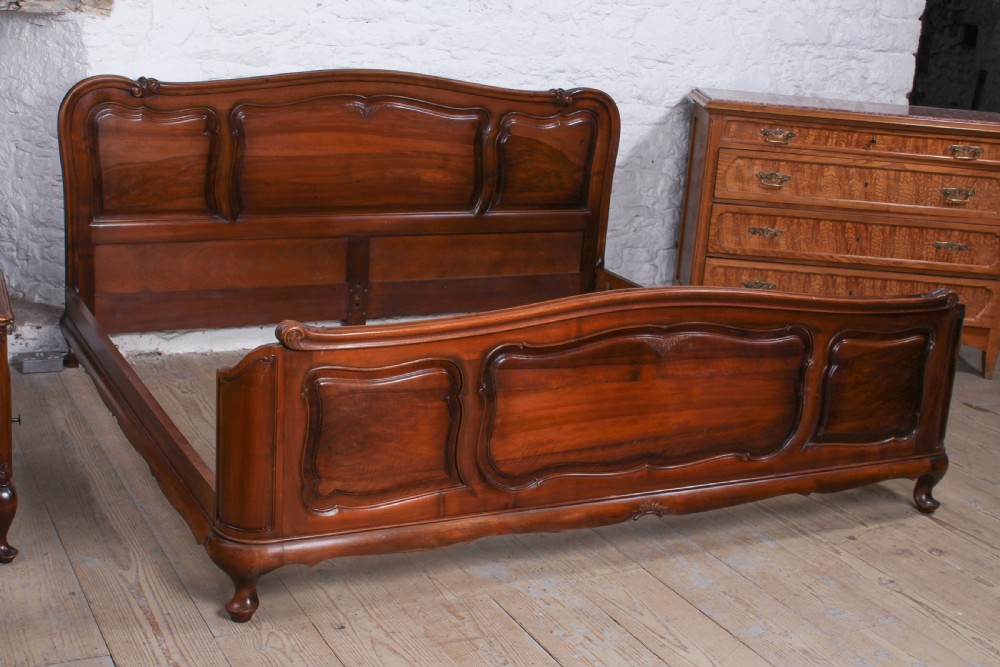 2 meter wide super king size solid walnut bed with matching bedsides