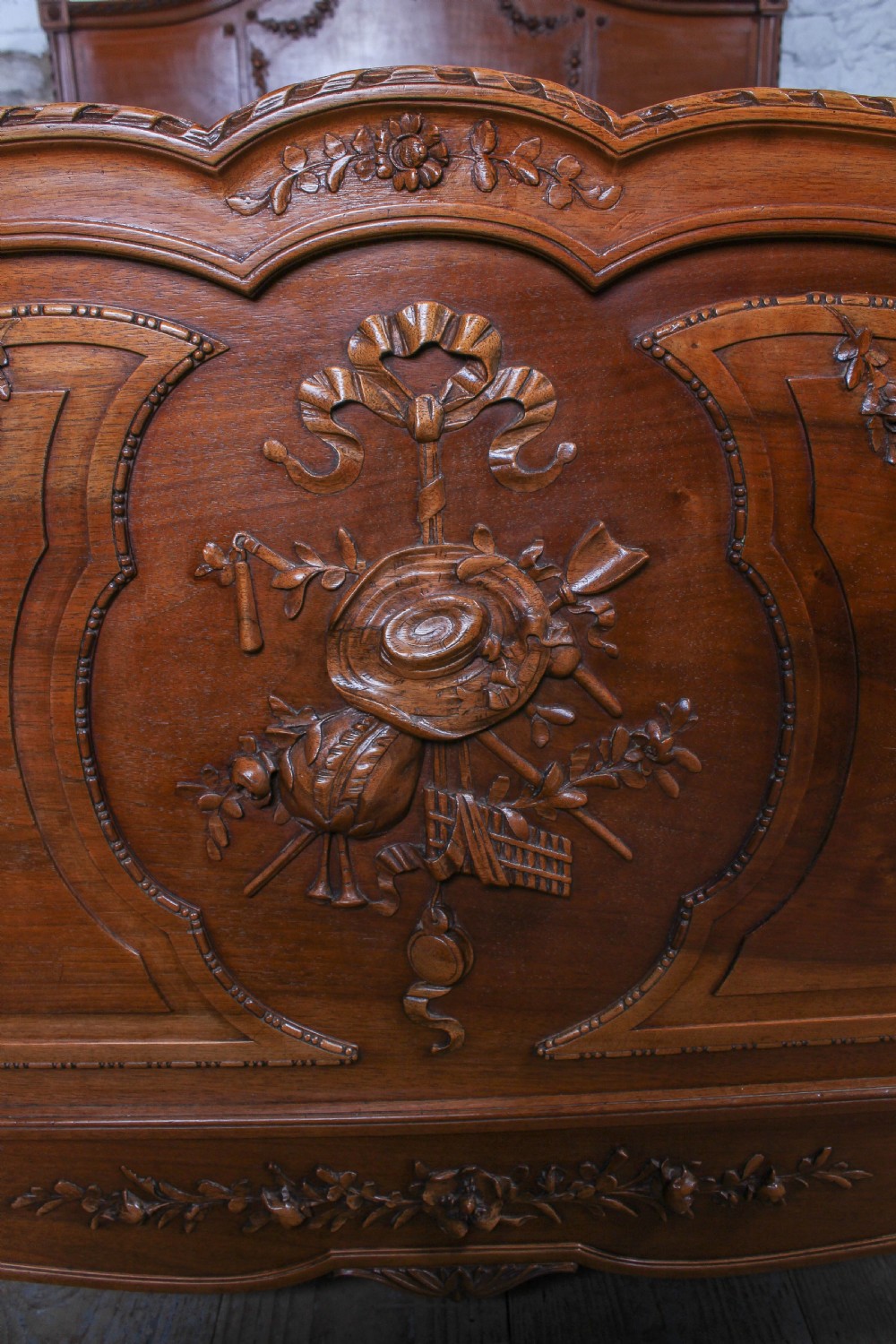 Beautiful Louis XVI style king size bed with exquisite carving View VII