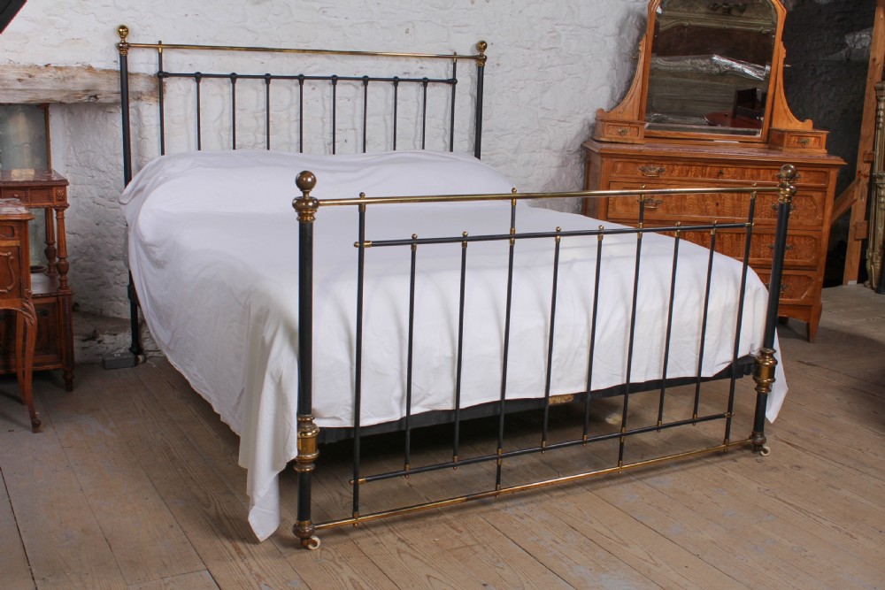 Elegant Winfield brass and iron super king size bed