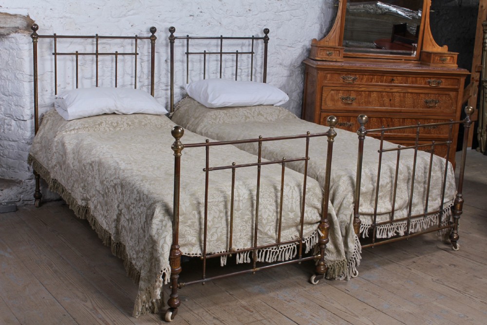 Very nice pair of Victorian all brass single beds