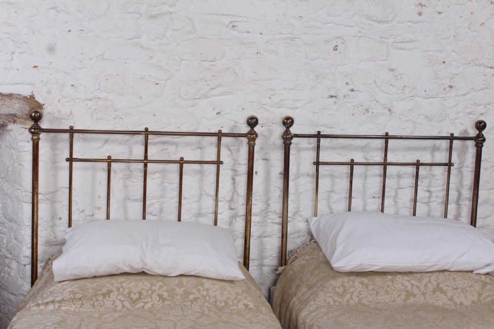 Very nice pair of Victorian all brass single beds View II