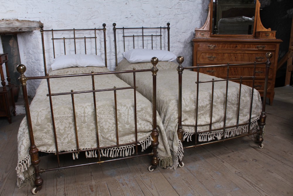 Very nice pair of Victorian all brass single beds View VII