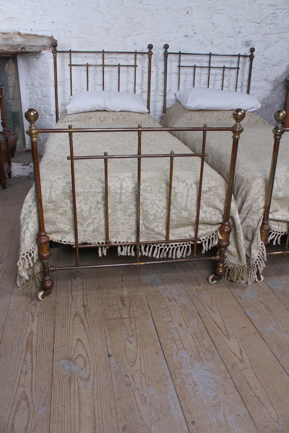 Very nice pair of Victorian all brass single beds View VIII