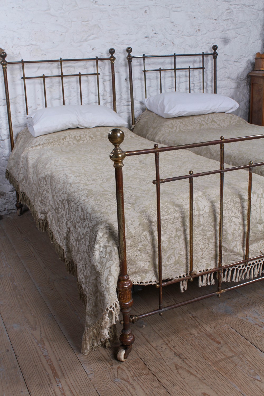 Very nice pair of Victorian all brass single beds View X