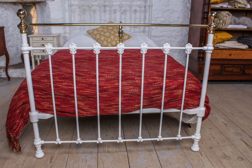 Classic Victorian queen size brass and iron bed View V