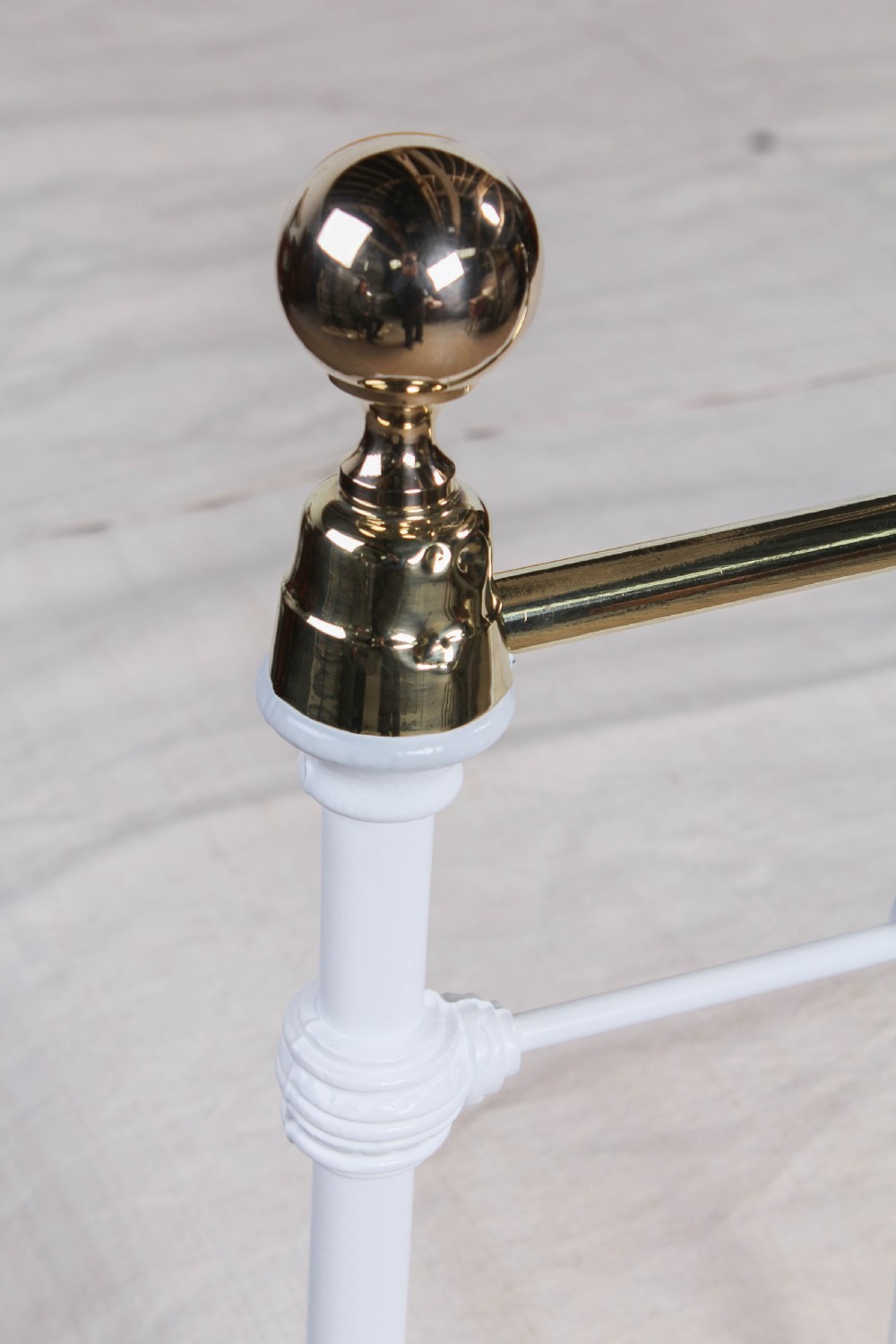 Classic Victorian white and brass double bed View II