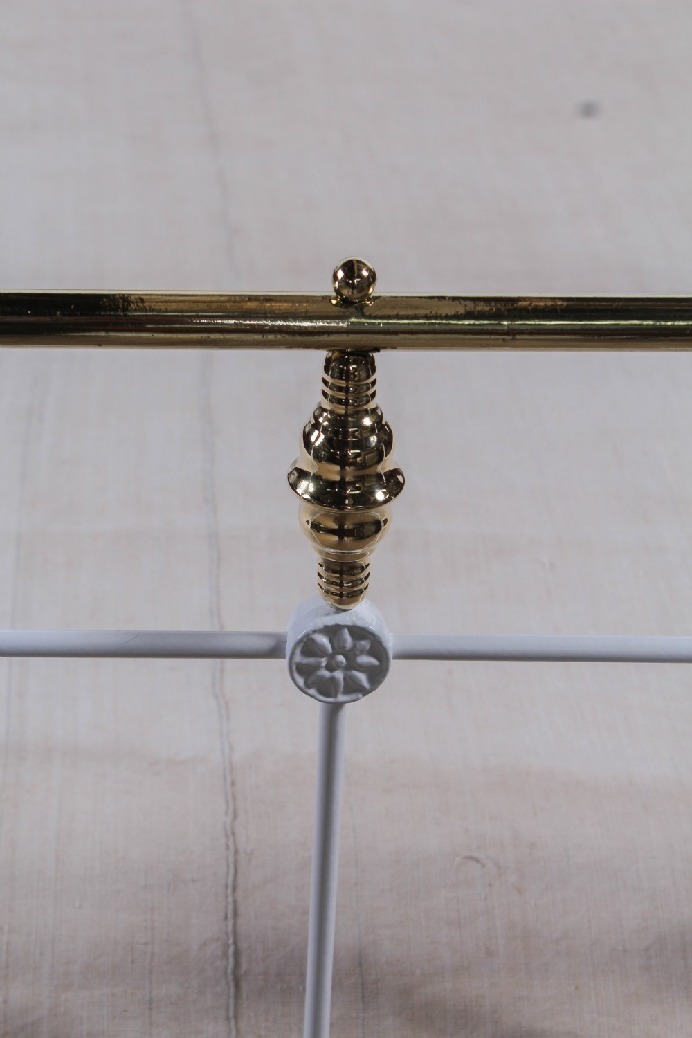 Classic Victorian white and brass double bed View III