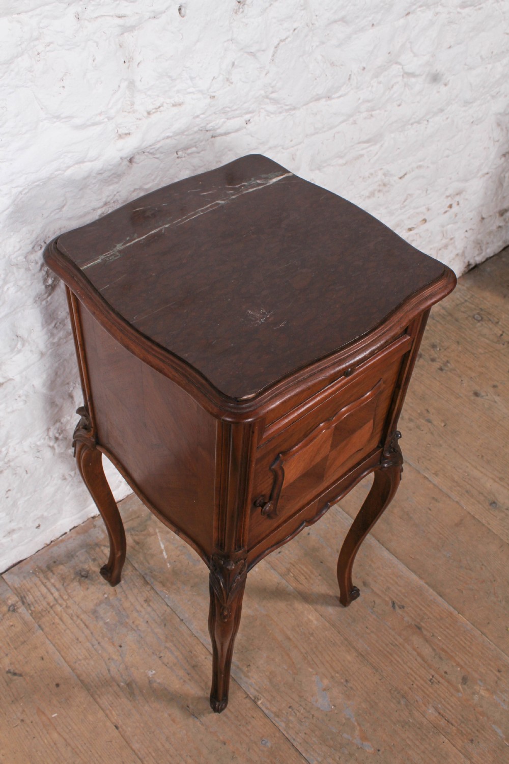 Nice quarter veneer walnut Louis XV style bedside View II
