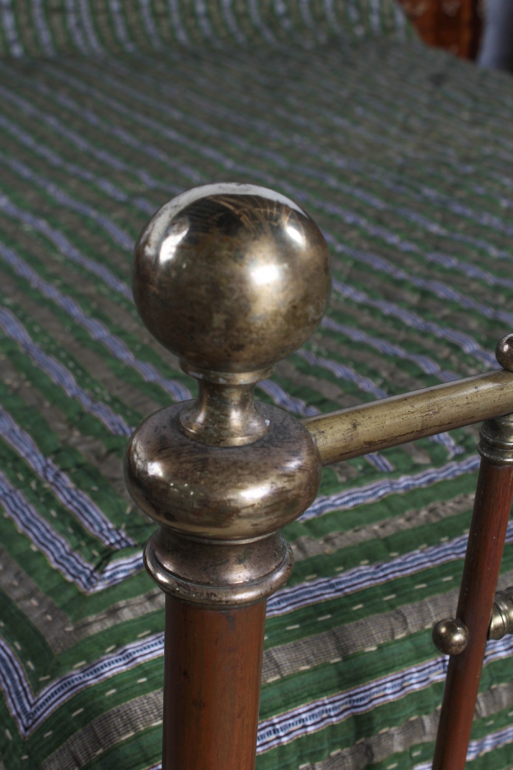 Attractive aged all brass Victorian king size bed  View IV