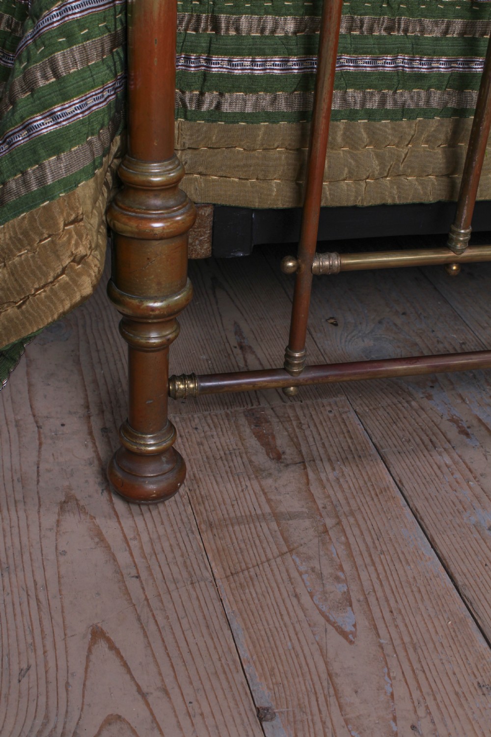 Attractive aged all brass Victorian king size bed  View V