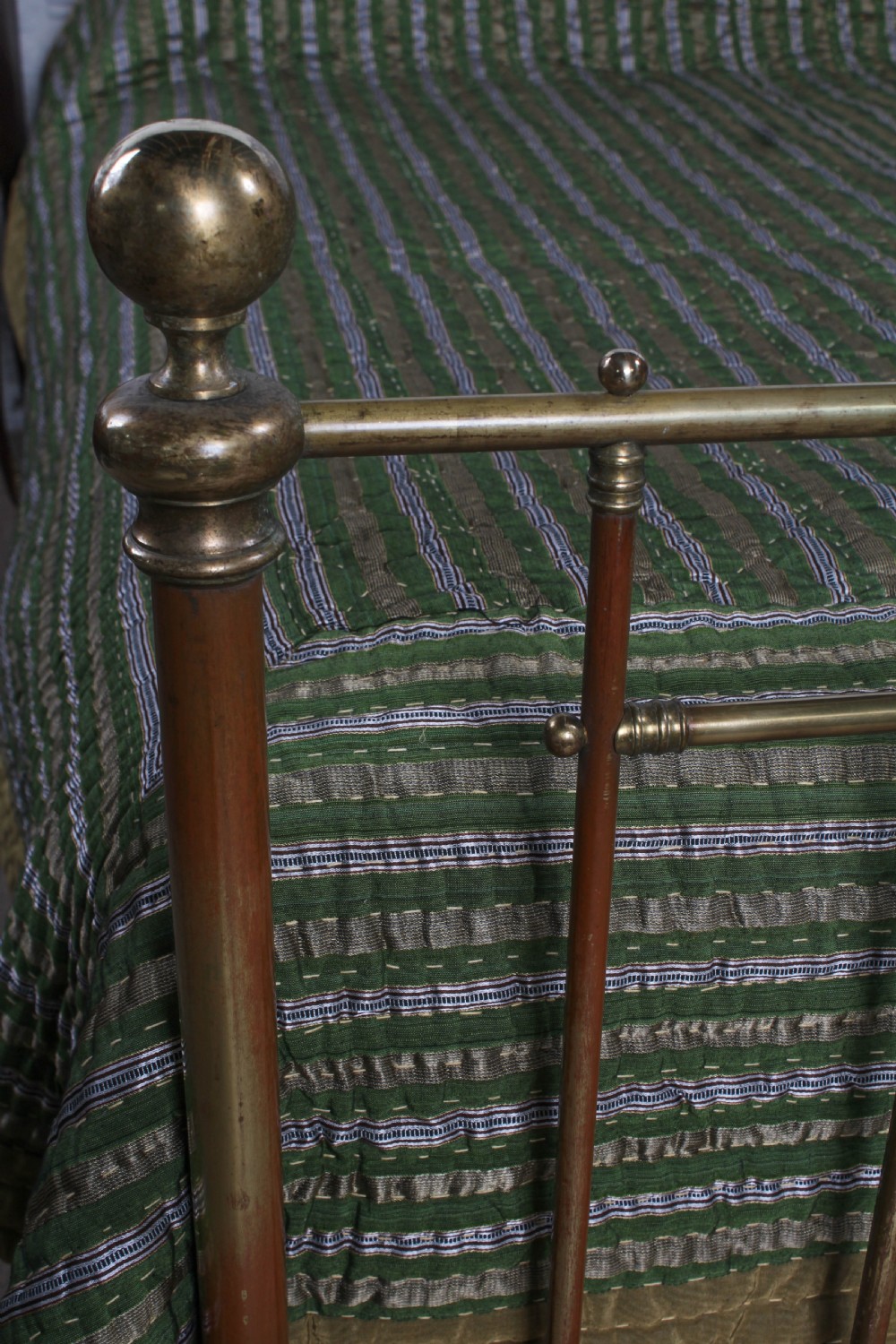 Attractive aged all brass Victorian king size bed  View VI