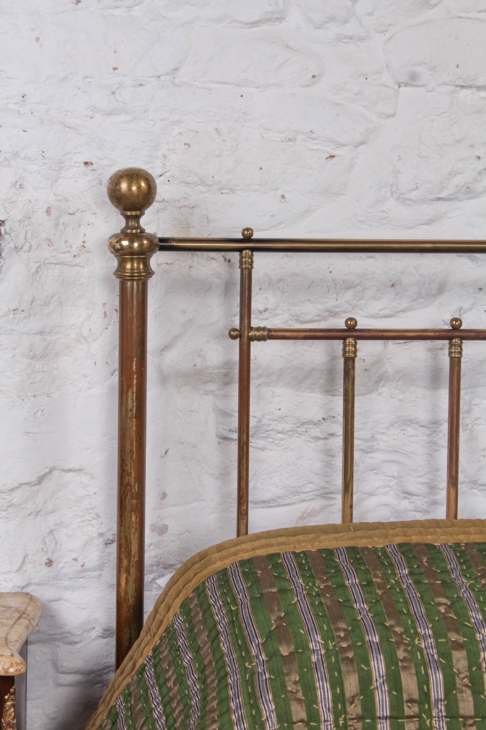 Attractive aged all brass Victorian king size bed  View VII