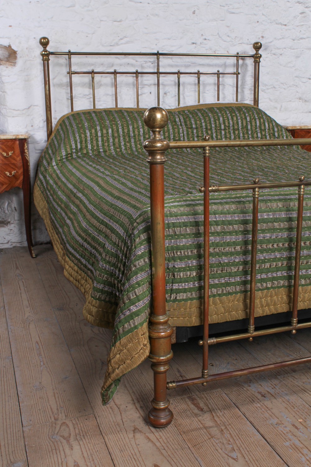 Attractive aged all brass Victorian king size bed  View VIII
