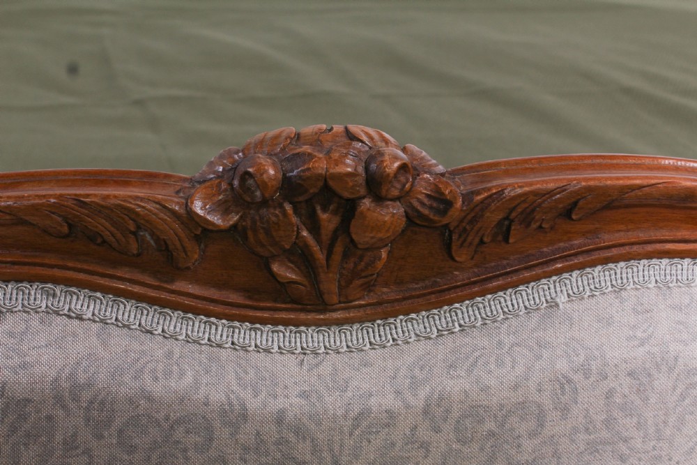 Pretty newly upholstered French Louis Xv style double bed View V