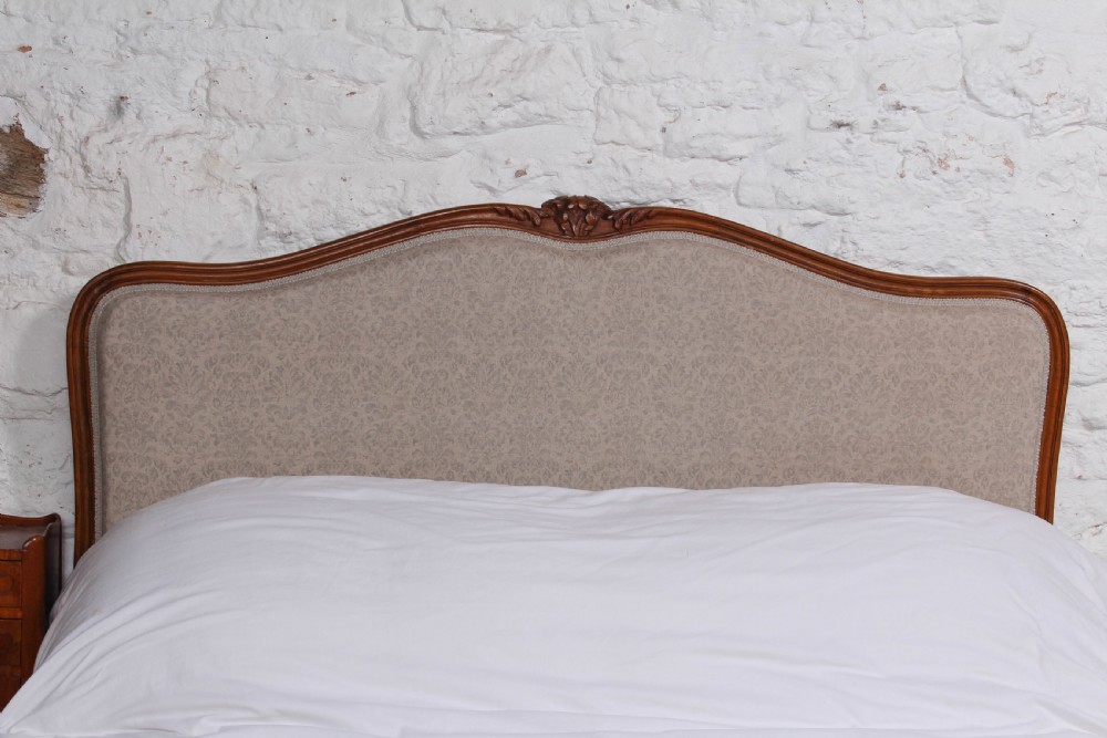 Pretty newly upholstered French Louis Xv style double bed View VII