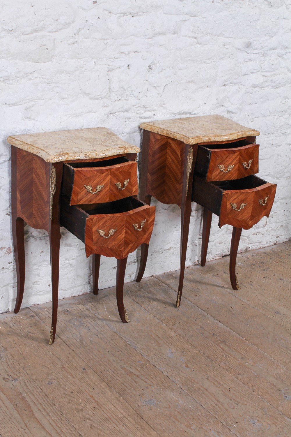 Very nice pair of bow French bedsides View III