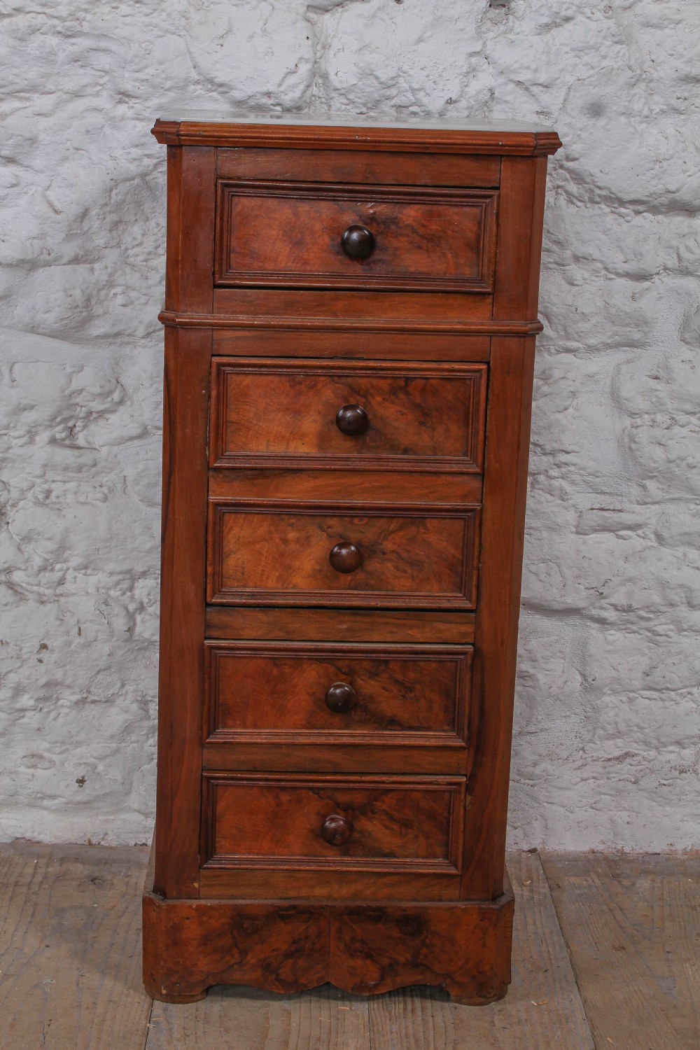 Attractive tall mahogany bedside cabinet View II