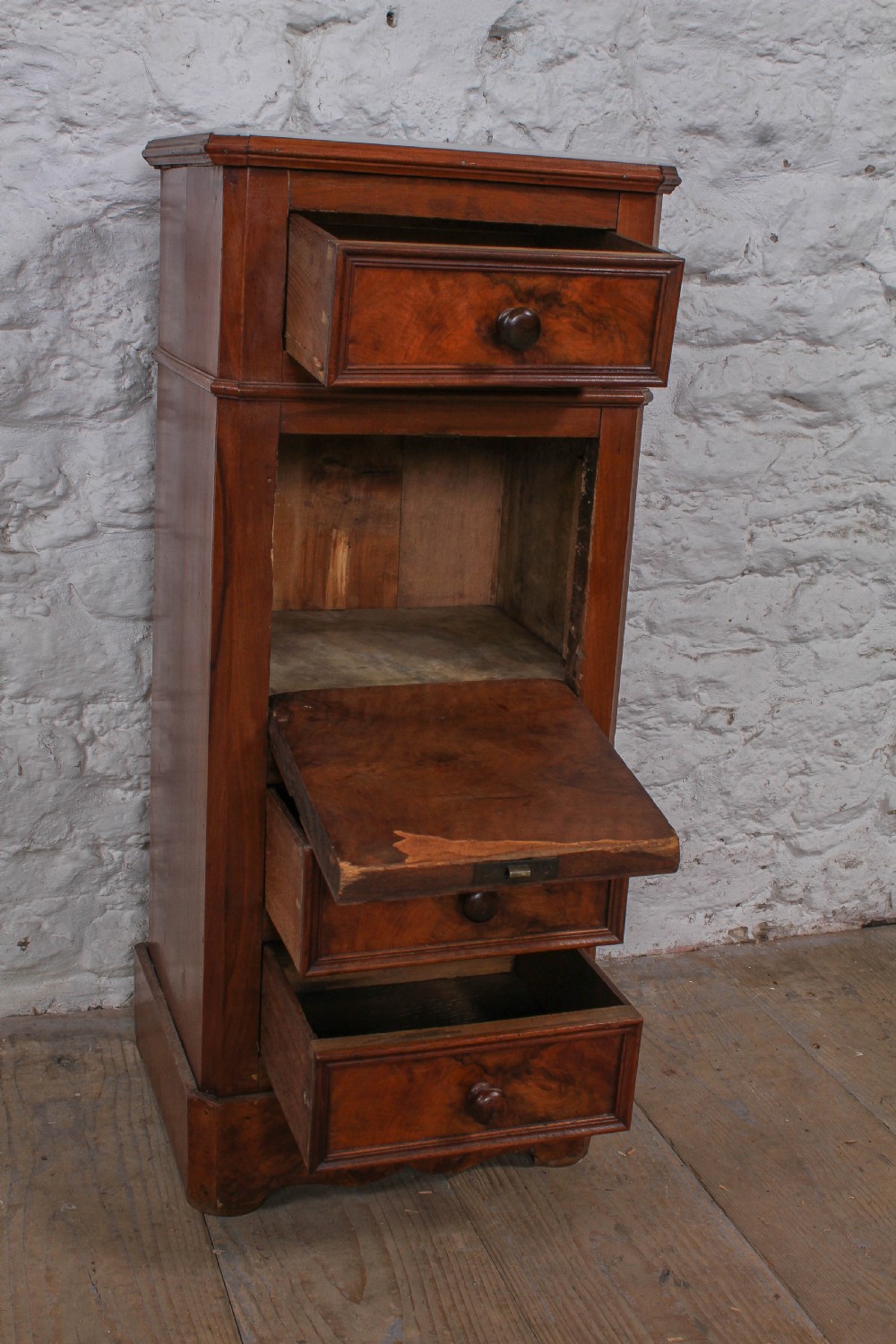 Attractive tall mahogany bedside cabinet View V