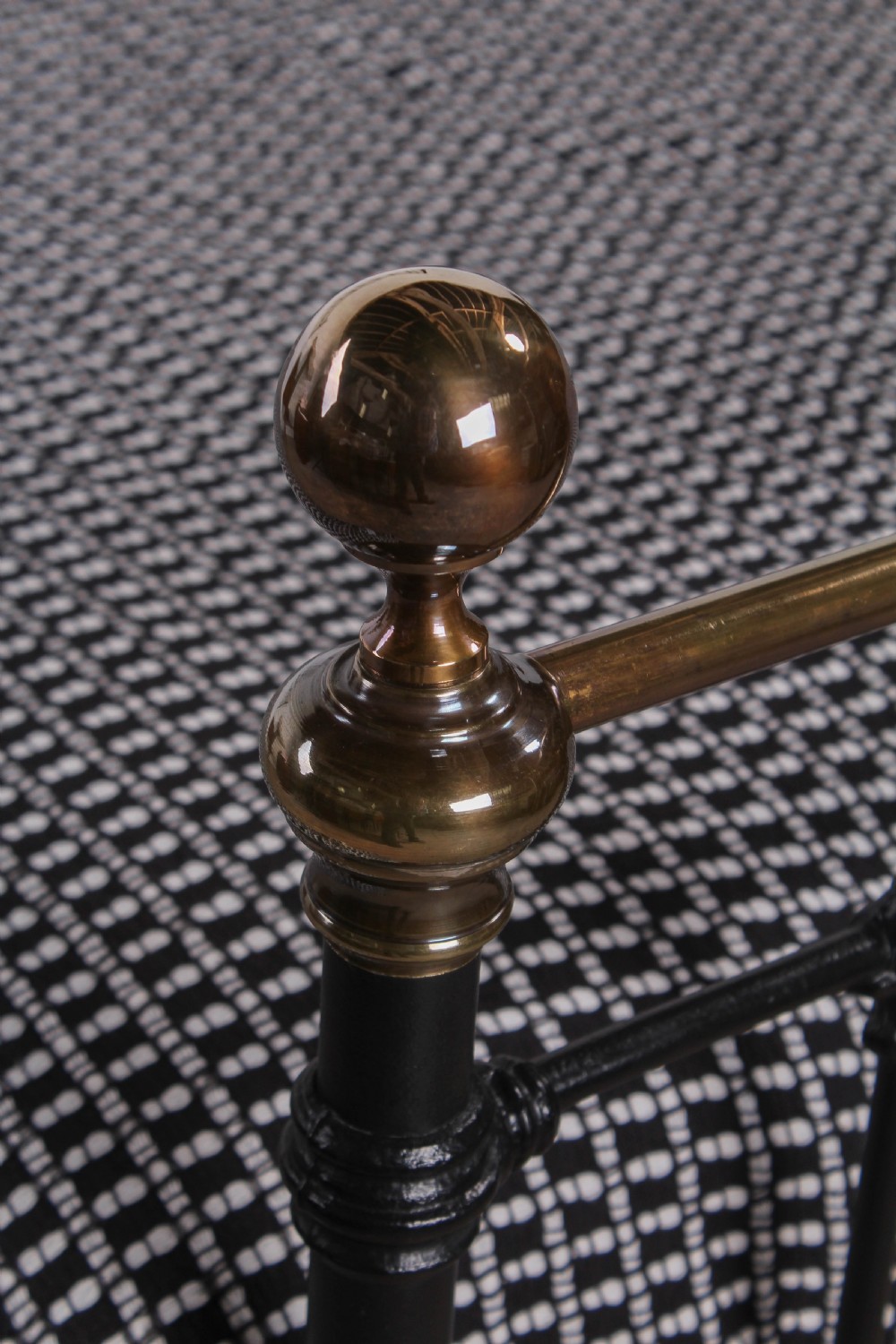 Classic Victorian antiqued brass and iron king size bed View III