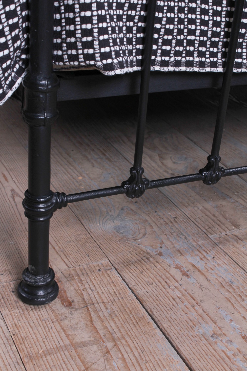 Classic Victorian antiqued brass and iron king size bed View V