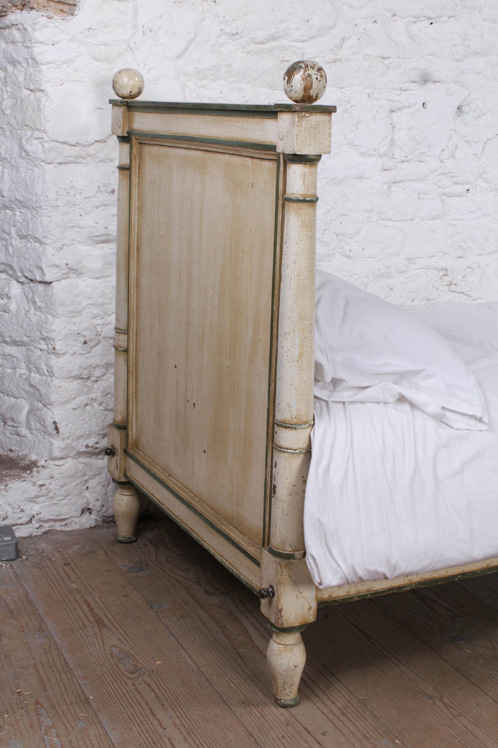 Early French  aged paint day bed View II