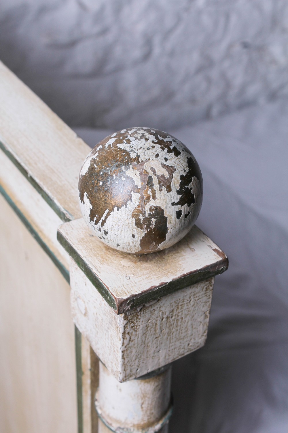 Early French  aged paint day bed View III