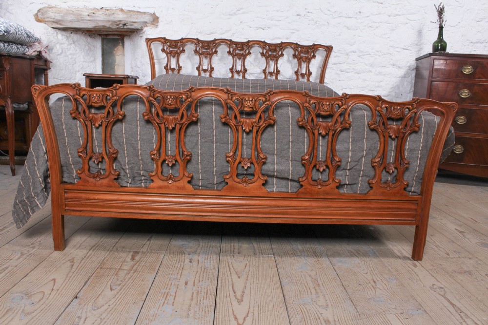 Very rare and individual Chippendale style king size bed View IX