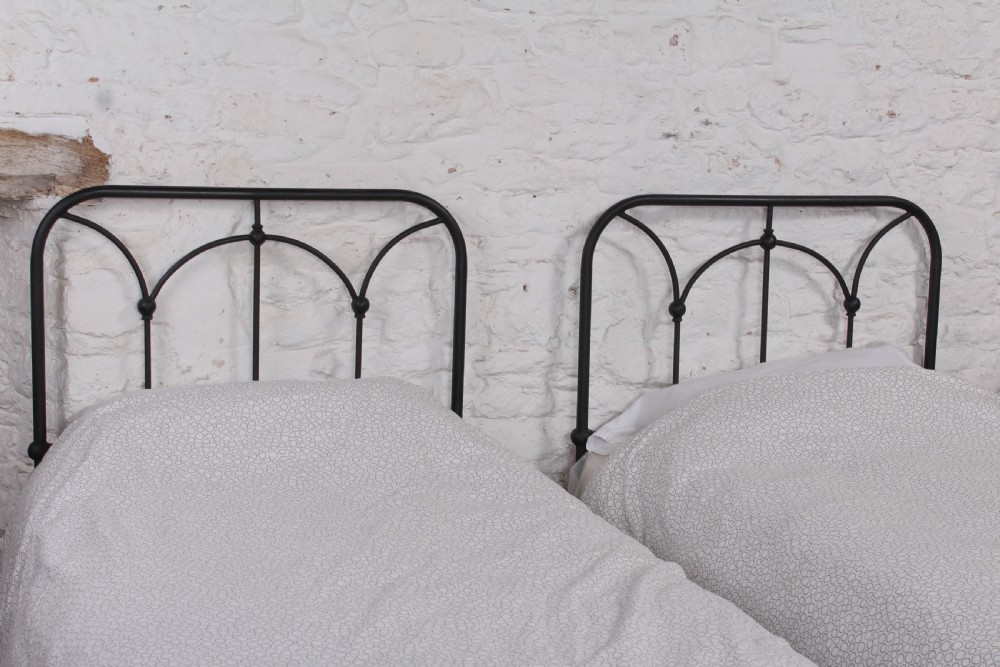 Lovely simple pair of all iron single beds View III