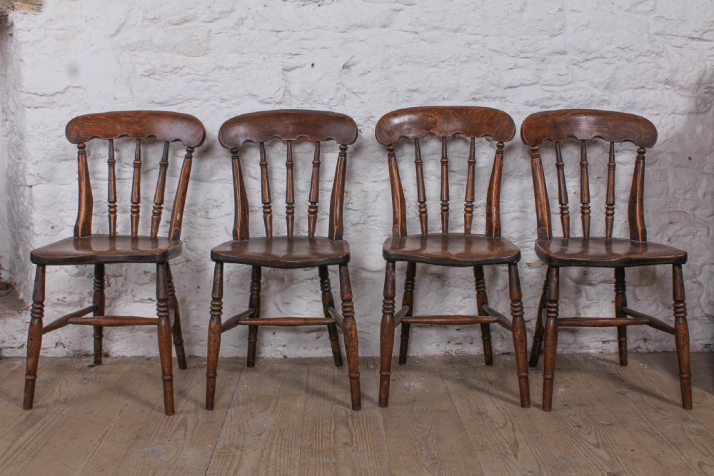 Set of 4 Elm Windsor kitchen chairs View VII