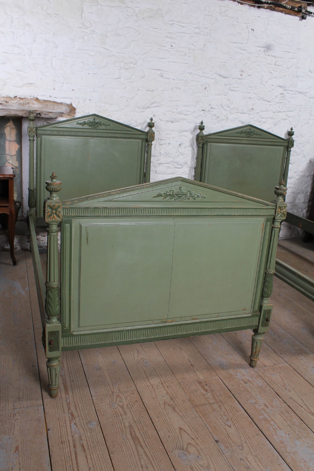 Lovely pair of  French Empire style large single beds View III