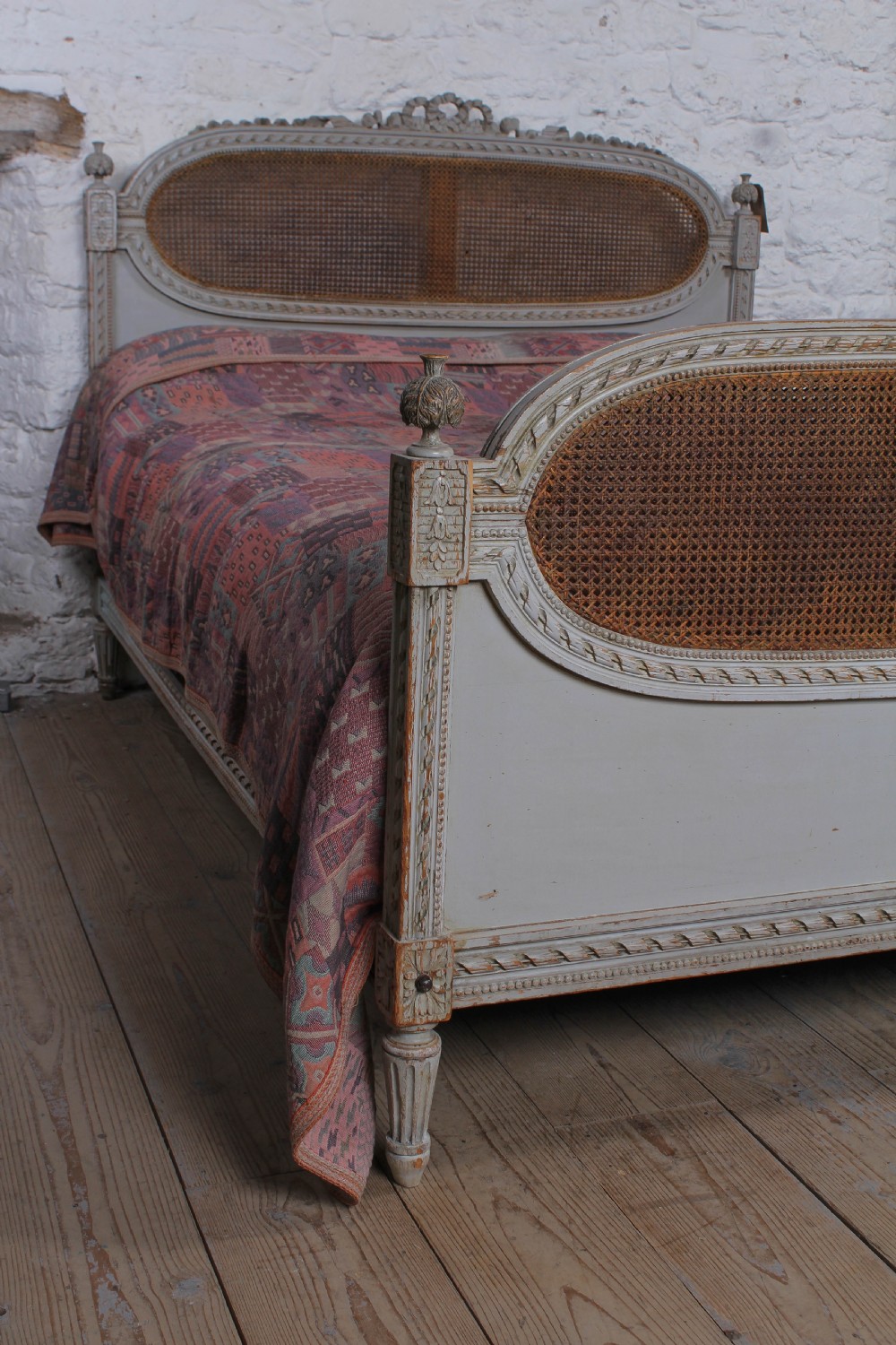 Fabulous French carved and caned king size bed View II