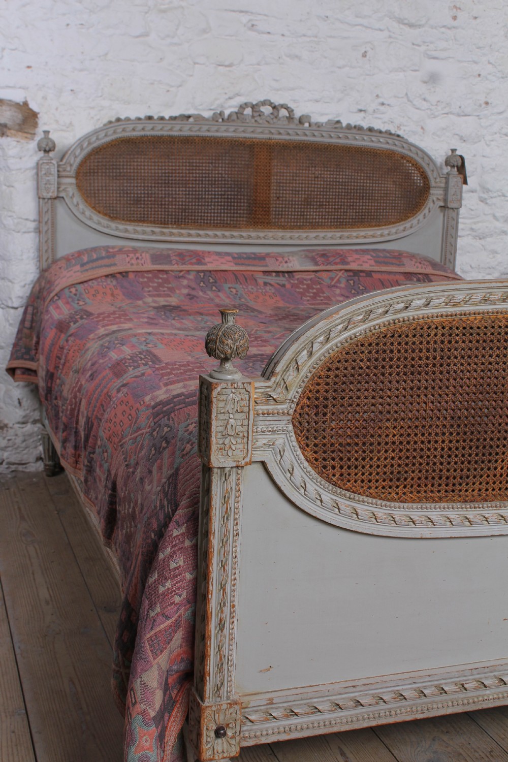 Fabulous French carved and caned king size bed View VI