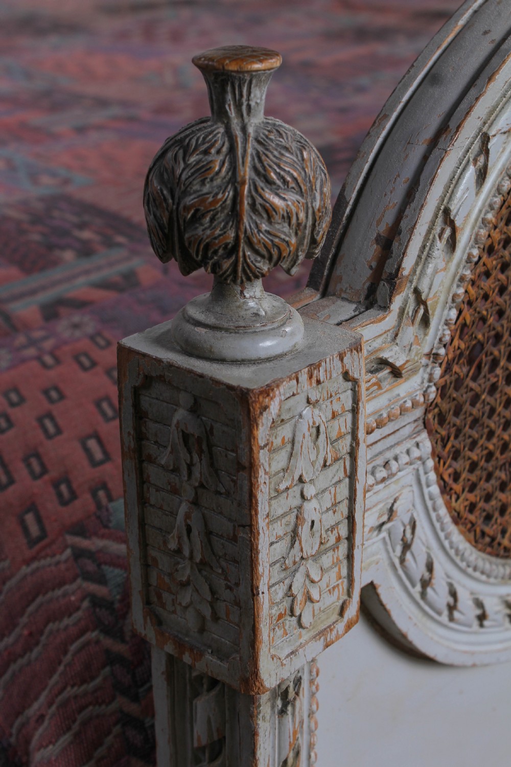 Fabulous French carved and caned king size bed View IX