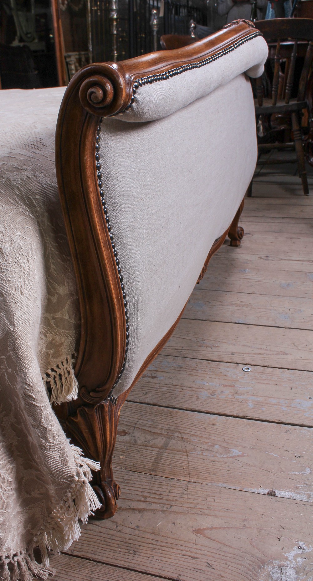 Newly upholstered King size French lit bateau style  View II