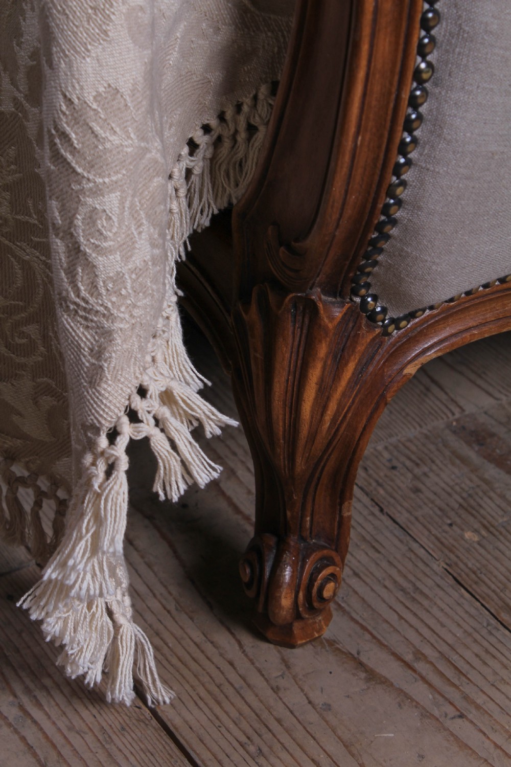 Newly upholstered King size French lit bateau style  View V
