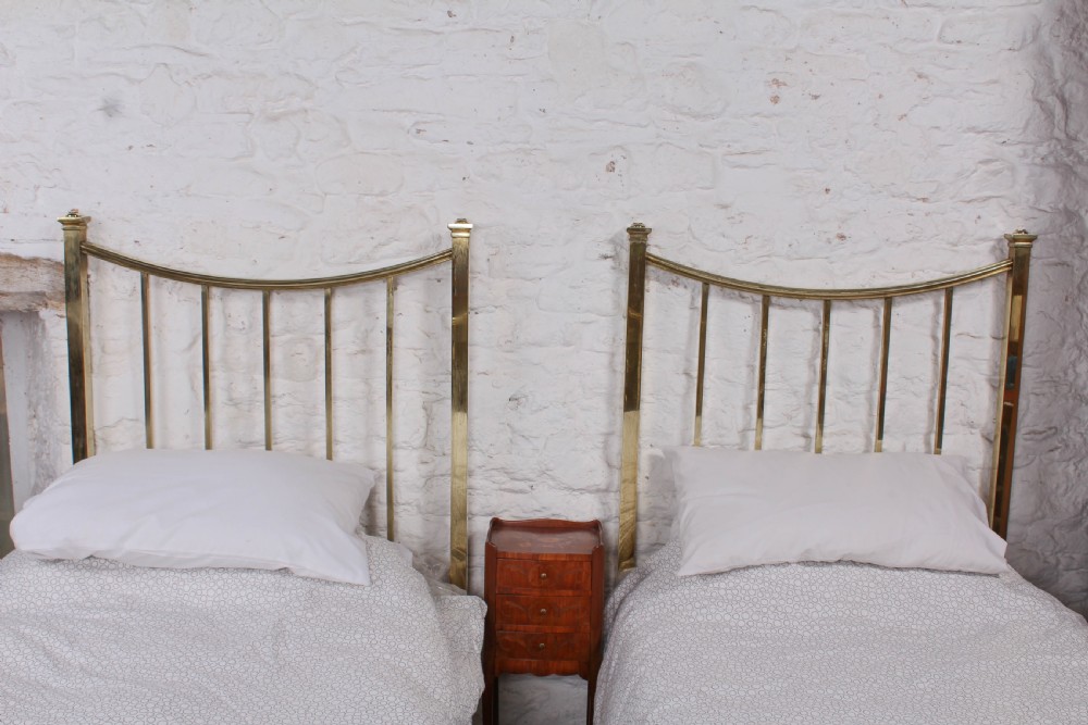 Pair of Maple and co elegant Edwardian single beds  View IV