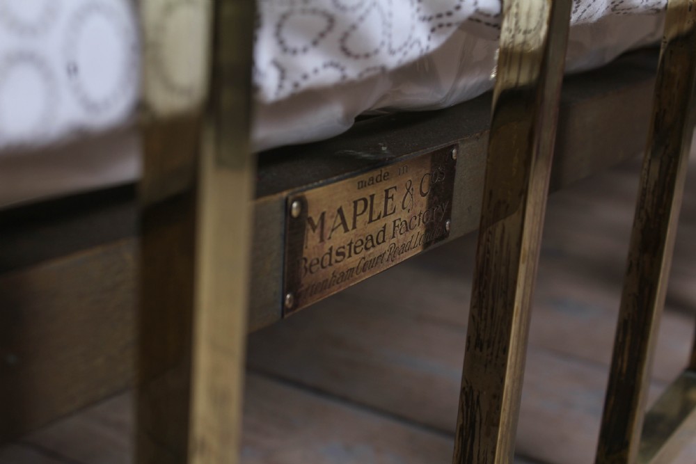 Pair of Maple and co elegant Edwardian single beds  View VI