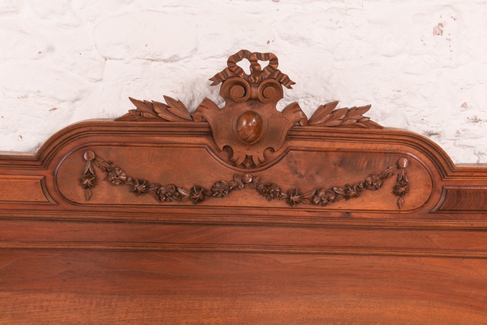 Attractive French walnut double bed View IV