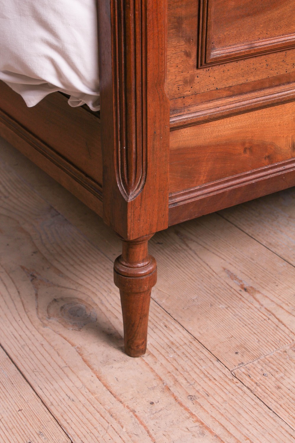 Attractive French walnut double bed View V