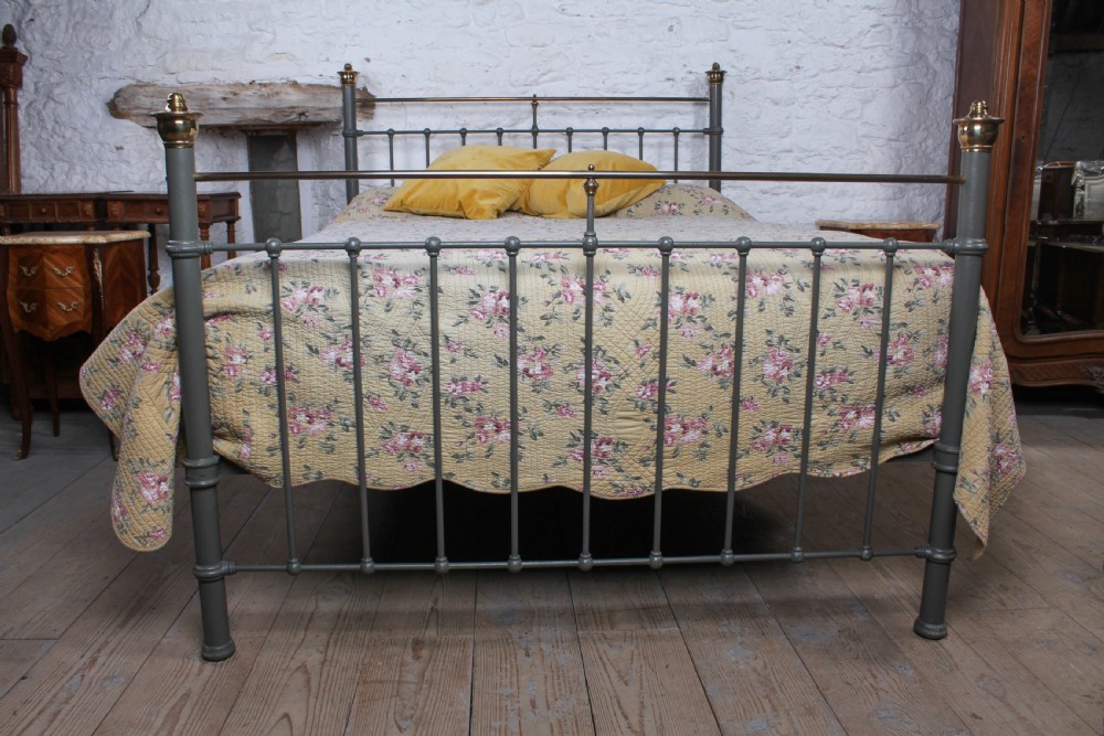 Handsome classic brass and iron Edwardian king size bed View V