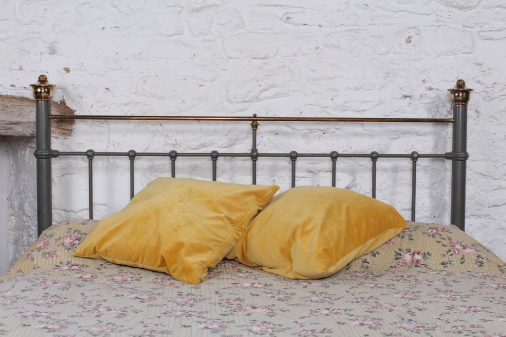 Handsome classic brass and iron Edwardian king size bed View VII