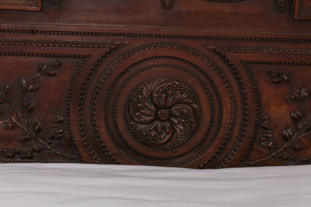 Fabulous Renaissance style carved oak double bed with low foot board View IX
