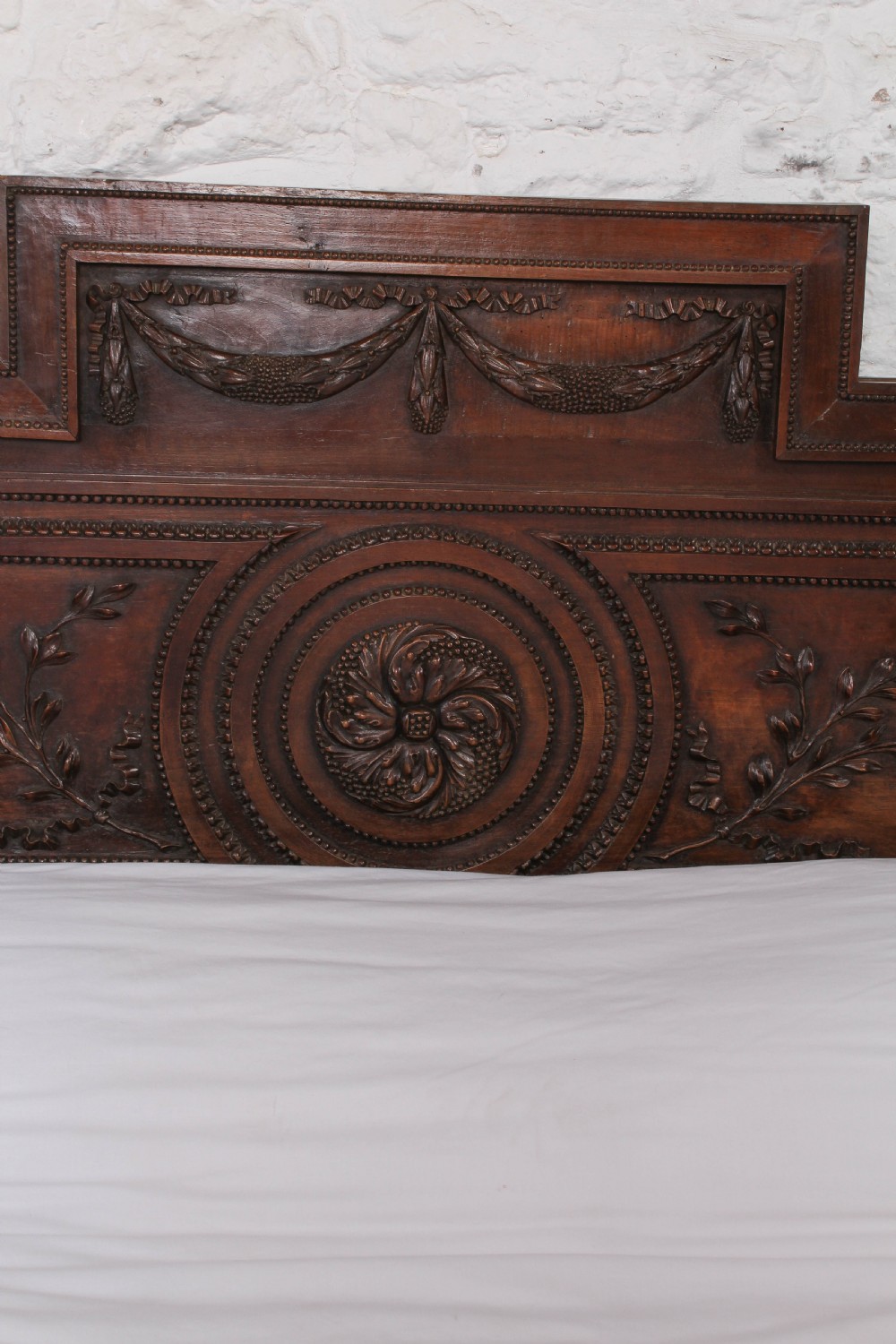 Fabulous Renaissance style carved oak double bed with low foot board View X