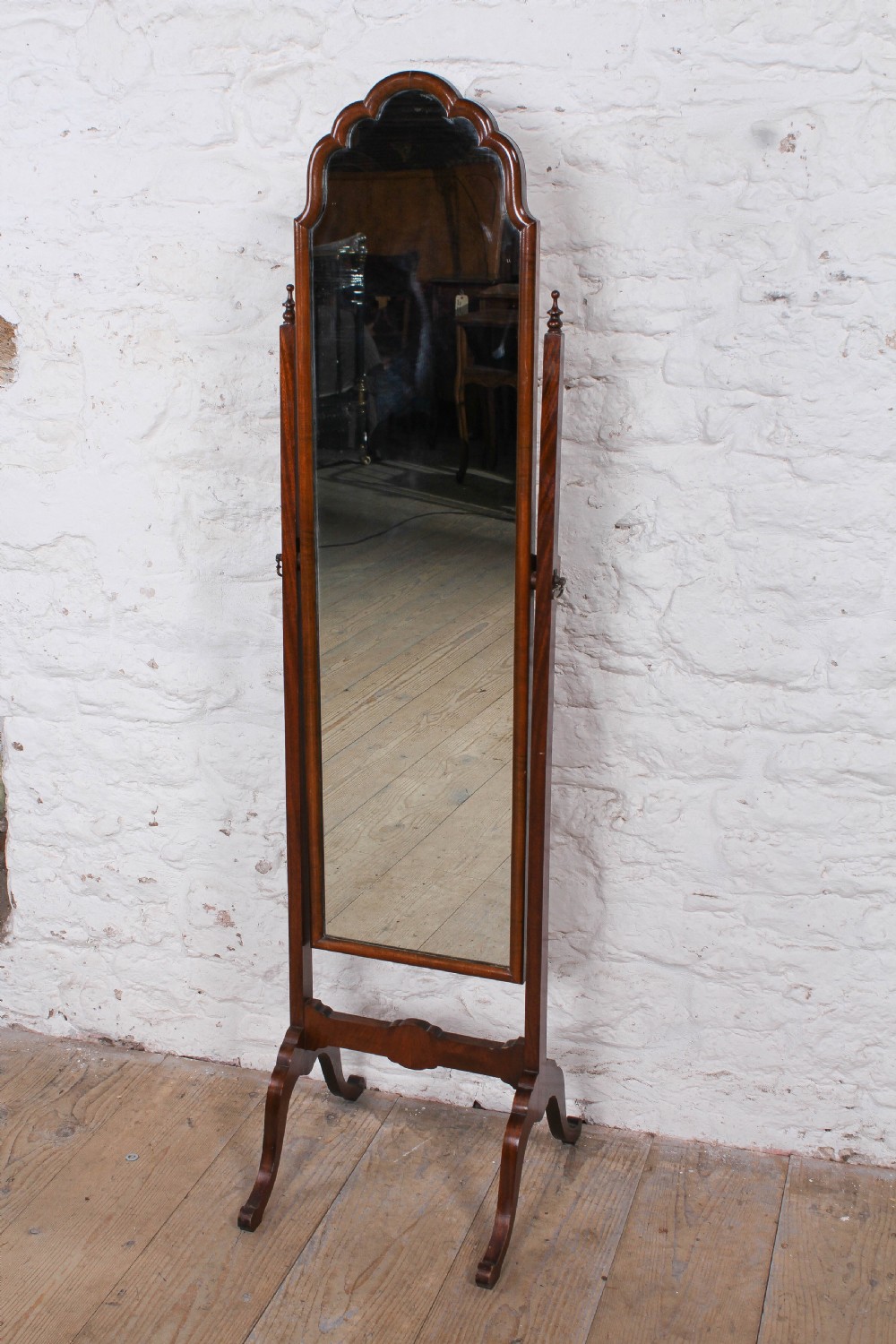 Mahogany cheval mirror