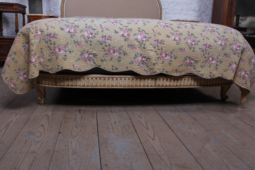French newly upholstered low end king size bed View II