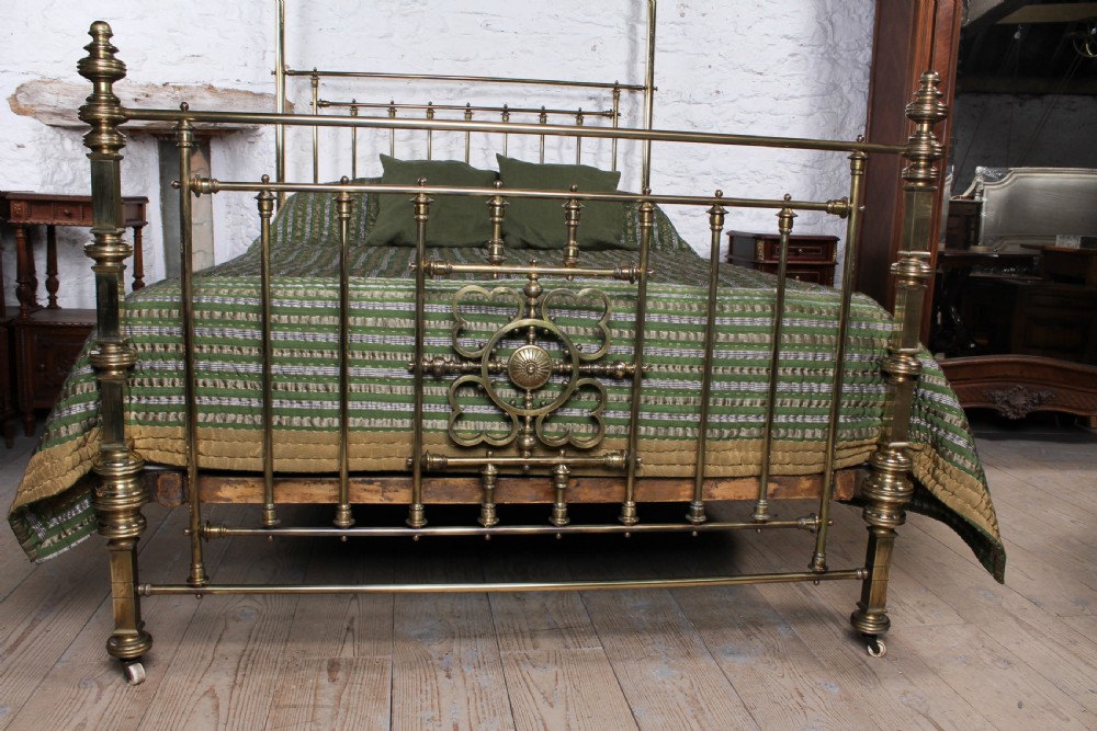 Spectacular Victorian king size all brass half tester bed. View II