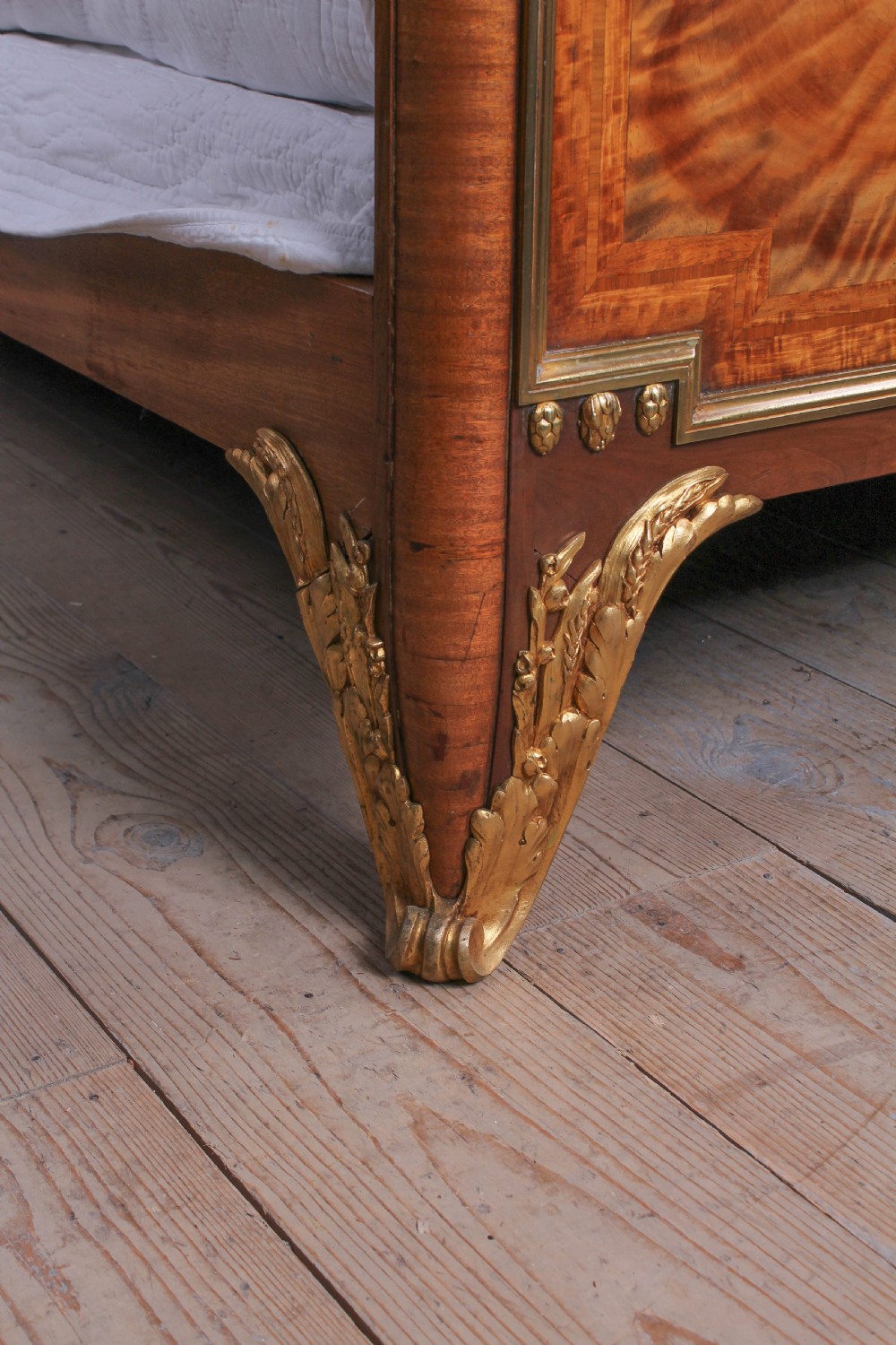 Spectacular fruitwood and ormolu top quality king size bed View II