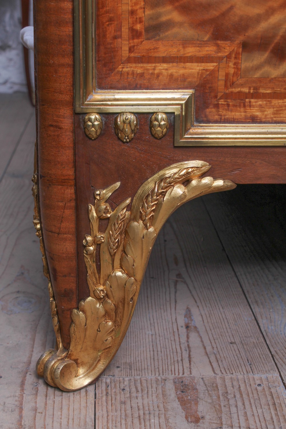Spectacular fruitwood and ormolu top quality king size bed View III